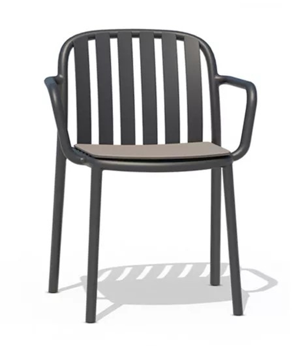 Кресло пластиковое Papatya Galata-K, антрацит