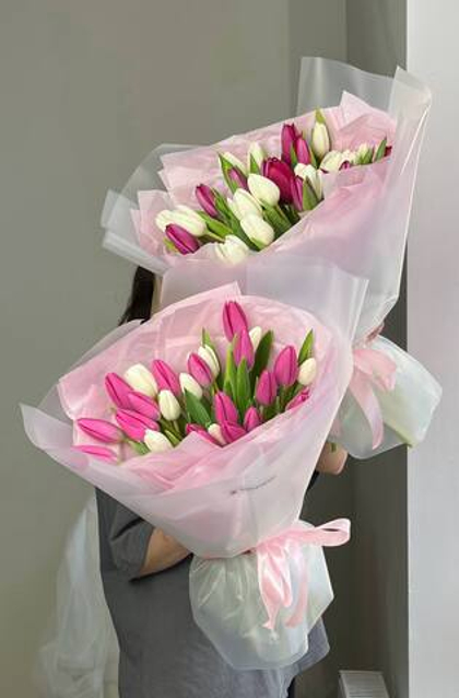 Букет из весенних тюльпанов