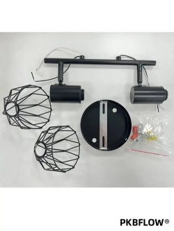 PKBFLOW бра настенные светильники 2 плафона, Светильник настенный, ретро лампа для освещения спальни, E14, 40Вт