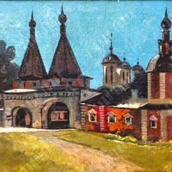 Киселев Петр Дмитриевич (1918-2004). Суздаль. Масло. 1965