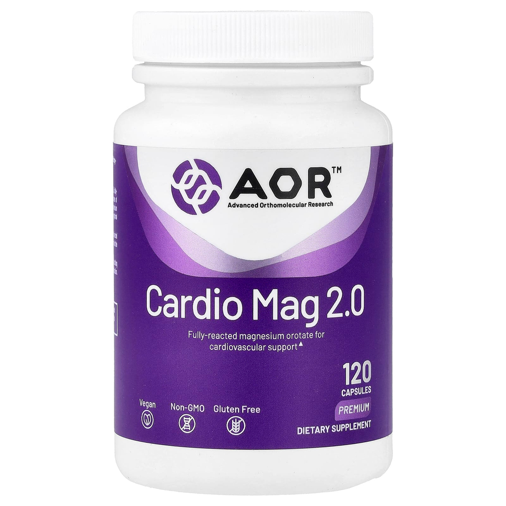 Advanced Orthomolecular Research AOR, Cardio Mag 2.0, 120 растительных капсул