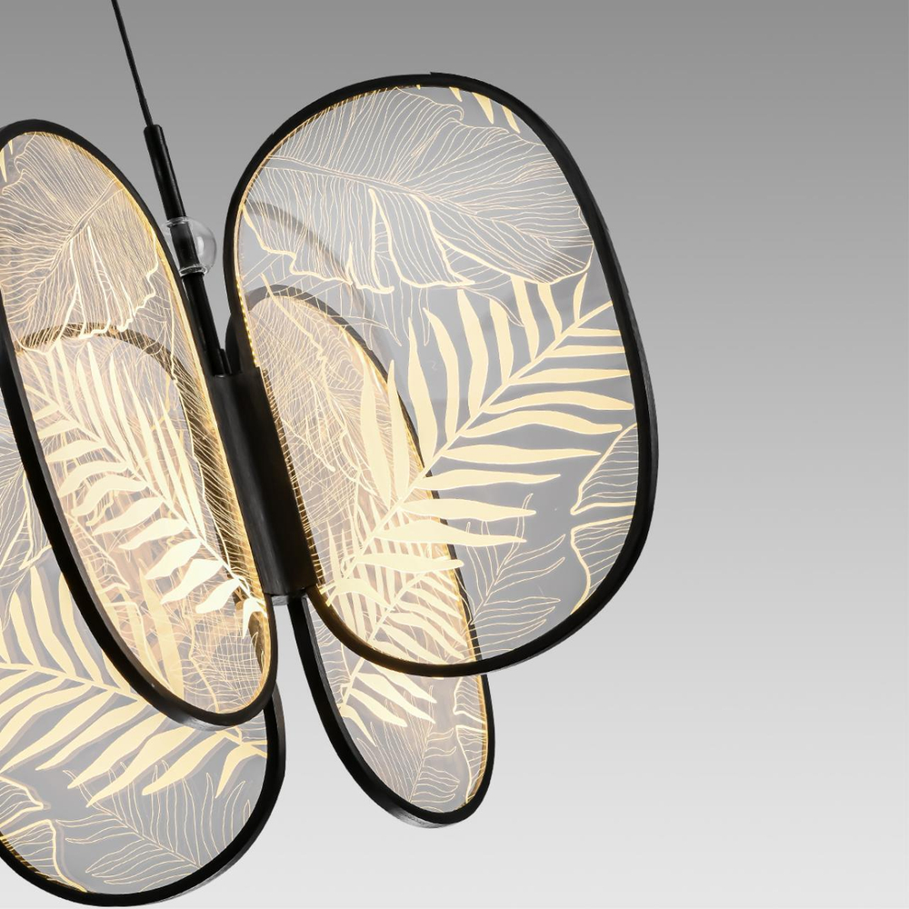 6665/53L L-VISION ODL_EX24 143 Подвесной светильник брашир. черный/металл/акрил IP20 LED 54W 2650Лм 3000K PIUMA