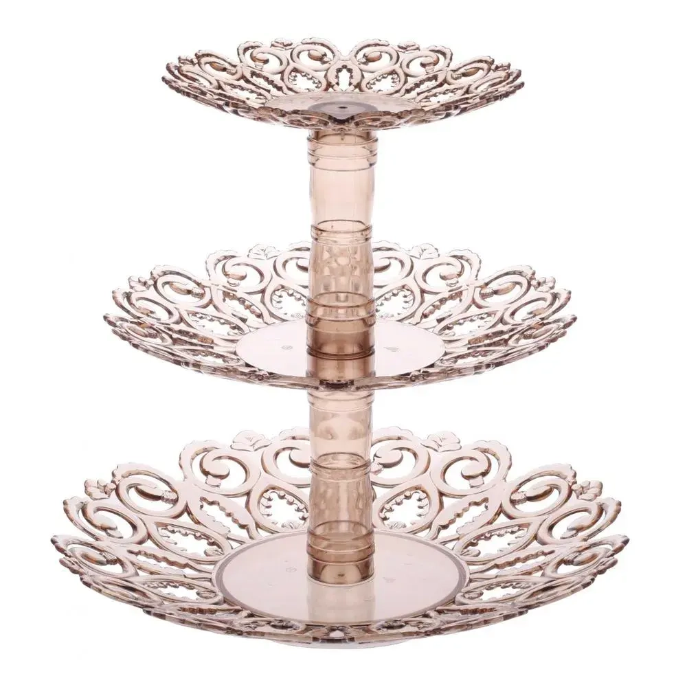 Фруктовница Мелодия 3-х ярусная (тонированный) (комплект 15 шт)