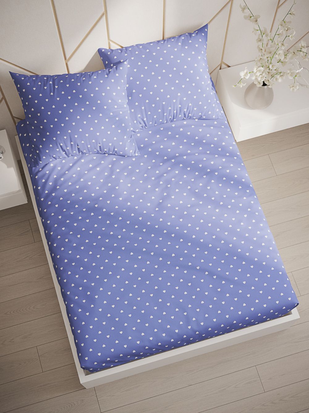 Постельное белье перкаль Сказка "Ассоль" 2-спальное Наволочка 50х70 см 2 шт Простынь на резинке 160x200 см Пододеяльник 175x215 см