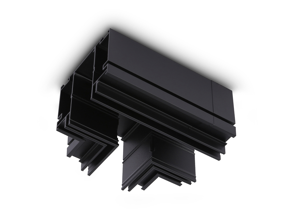 Коннектор T-образный для шинопровода в натяжной потолок Magnetic 220V GL1048 BK черный 135*100*51 (соединители в комплекте)