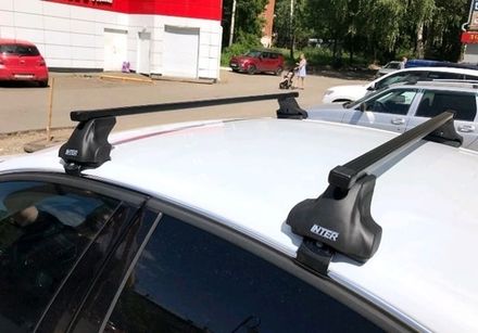 Багажник Интер Спектр на крышу Renault Fluence седан 2010-...  прямоугольные дуги 120 см.