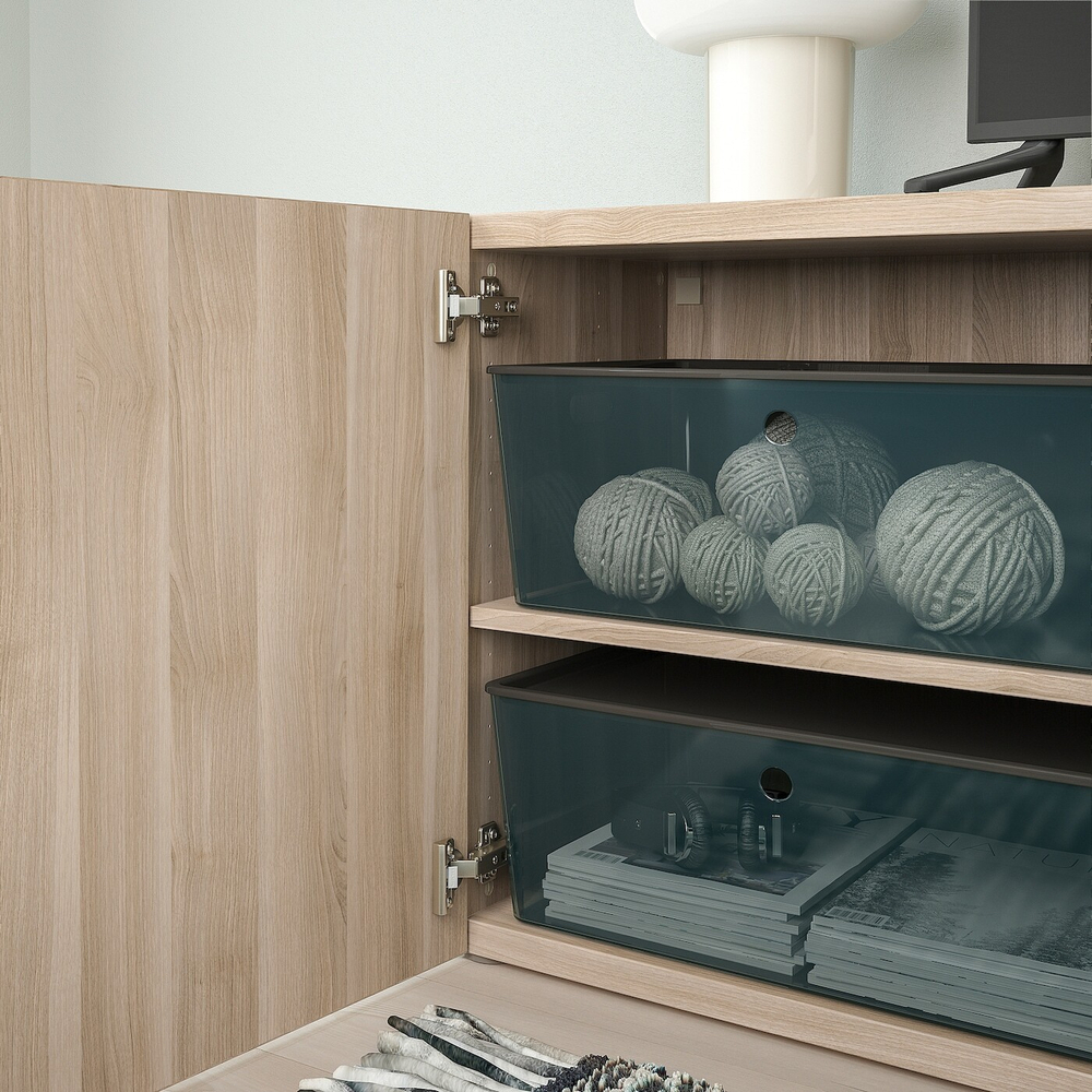 Контейнер с крышкой IKEA KUGGIS (КУГГИС), Пластик, Черный, 37x54x21 см