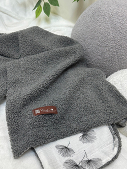 Легкое плед-одеяло RinaAmari барашек+муслин Серый, 75*100