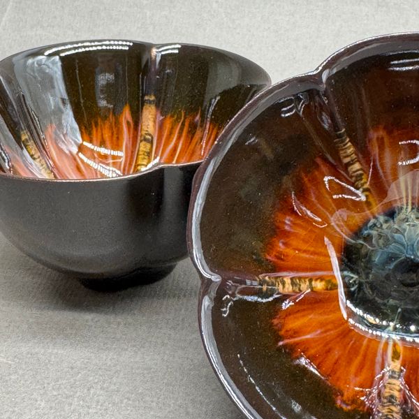 Чашка, керамика в стиле Цзинь Да Чжень , глазурь темная, 100мл