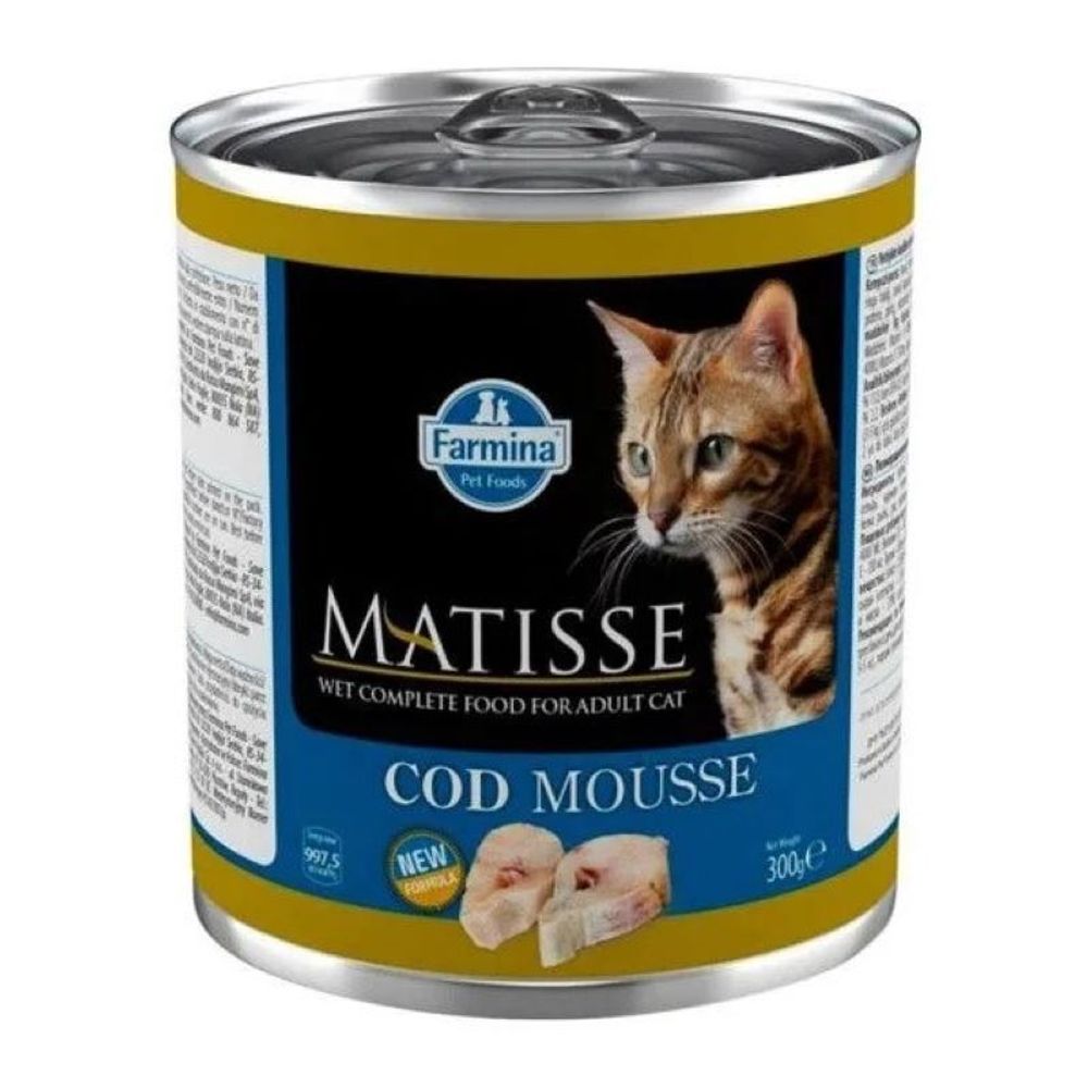 Консервы FARMINA Matisse Codfish Mousse для взрослых кошек с треской (мусс) - набор 6х300 гр