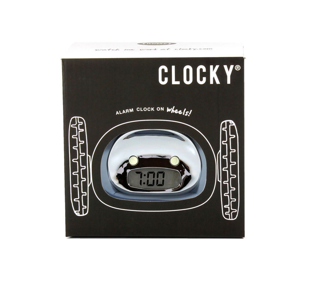 Будильник с сюрпризом clocky металлик