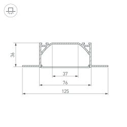 Профиль ARH-LINIA72-FANTOM-2000 ANOD (Arlight, Алюминий) 025025