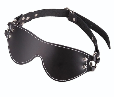 Маска из натуральной кожи с контрастной строчкой по краю (Цвет: черный)