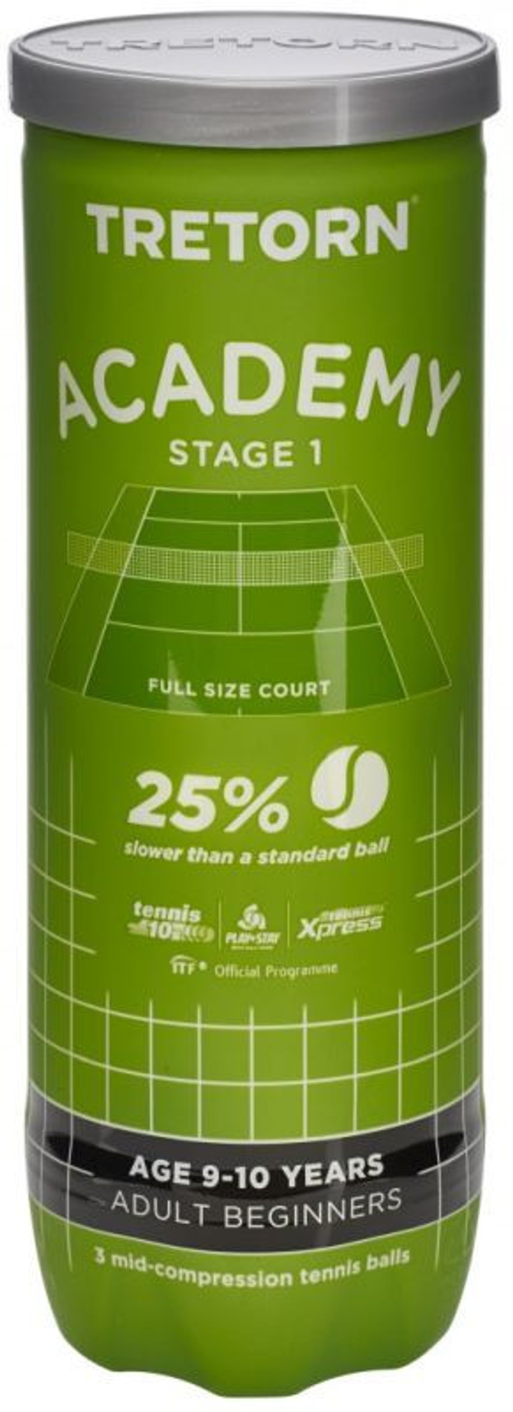 Детские теннисные мячи Tretorn Academy Green 3B