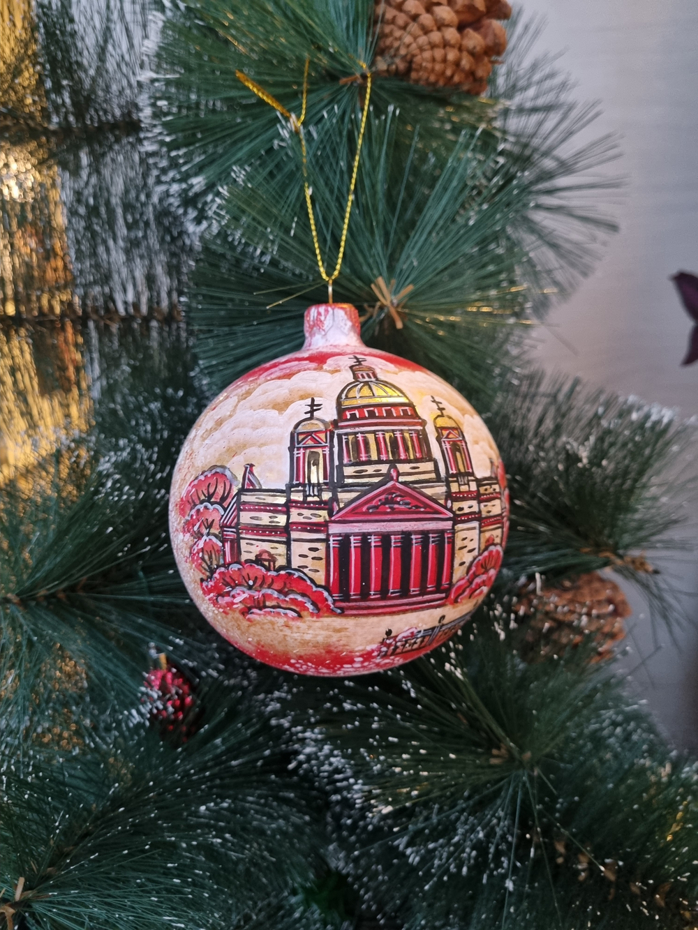 Шар стеклянный "Исакиевский собор",  ручная роспись