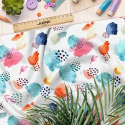 Ткань таффета акварельные облачка