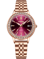 Часы женские кварцевые PASSION 366 c браслетом замок бабочка (золотой, фиолетовый)