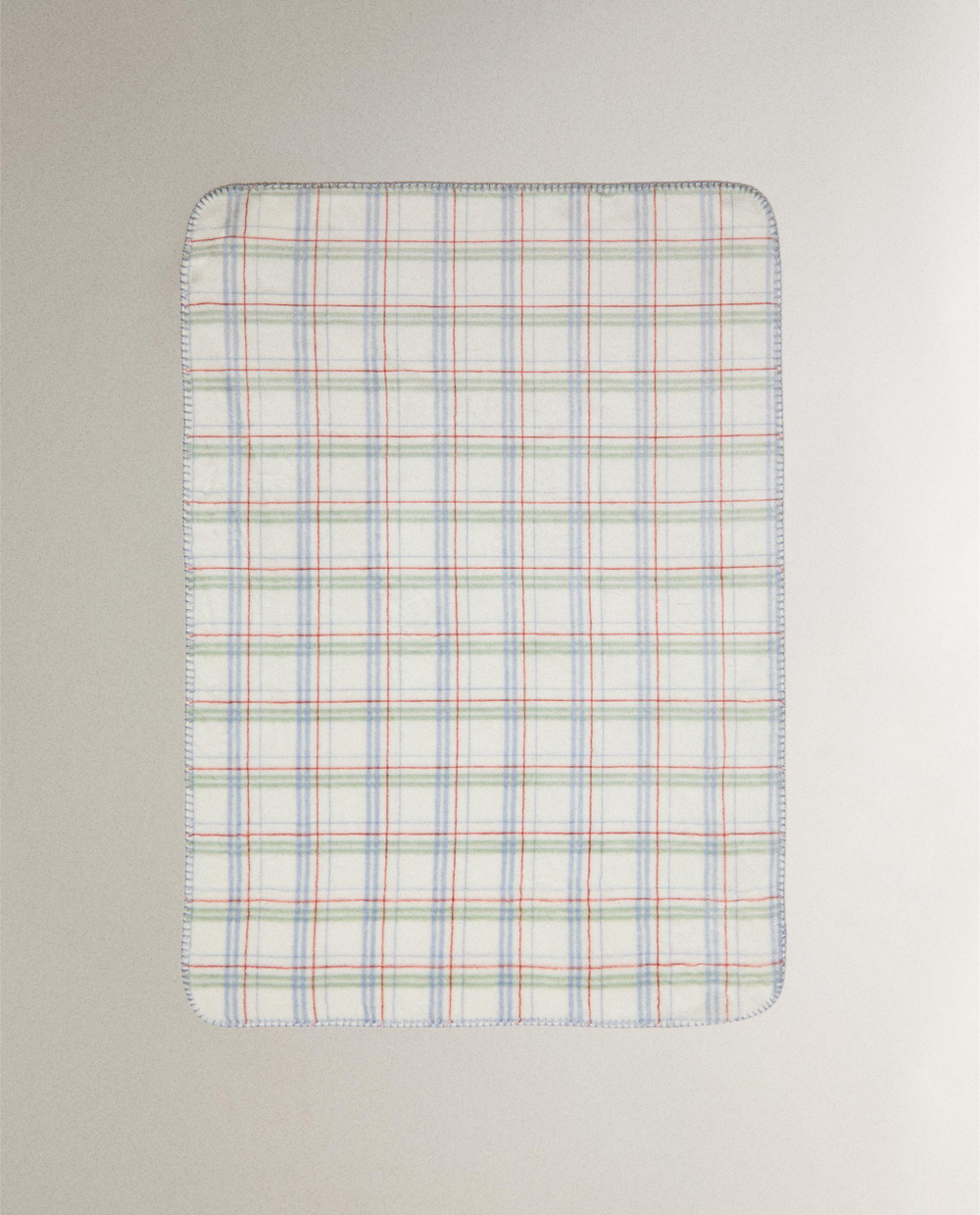 Zara Home плед детский из полиэстера, синий, в клетку, 70x100 см