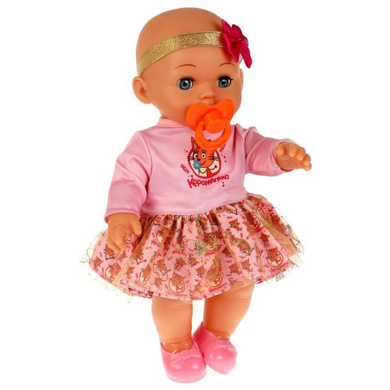 Пупс озвуч Три Кота 30см, пьет, пис, 40 фраз и песен, пласт игрушка, 4 акс КАРАПУЗ