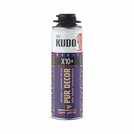Клей-пена профессиональная универсальная Kudo Pur Decor X10+, 650 мл