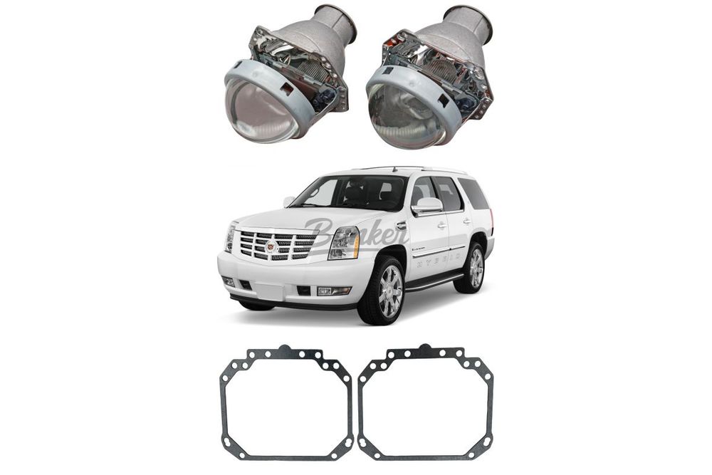 Готовый комплект для замены штатных линз Hella 2 Cadillac Escalade III 2006-2014