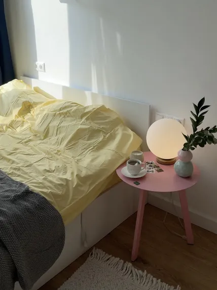 Комплект постельного белья из стираного перкаля светло-желтого цвета из коллекции essential, 200х220 см