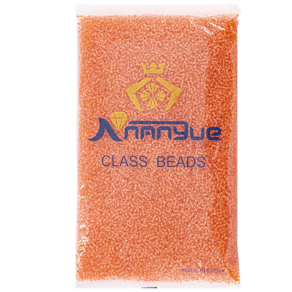 Бисер Alingar размер №12 вес 450 гр., прозрачный кристалл, внутри коралл, пакет Бисер Alingar размер №12 вес 450 гр., прозрачный кристалл, внутри коралл, пакет