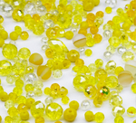 МБ-11 Хрустальные бусины, форма: МИКС, цвет: Желтый, 25 гр.