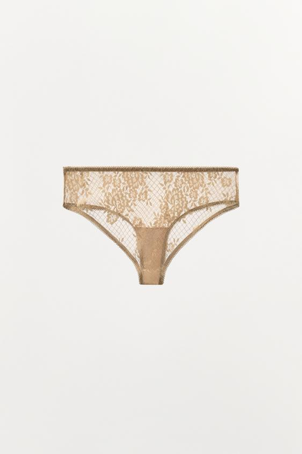 ZARA ТРУСЫ С ШИРОКИМ КРУЖЕВОМ, ЗОЛОТИСТЫЙ