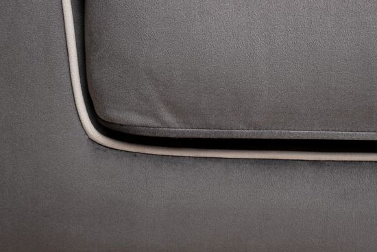 Диван Madrid Memory с кантом трехм. без мех.,велюр серый Colt1003+Colt030