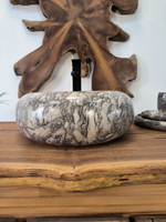 Раковина из мрамора Donut Doreng Grey DM-65869 40х40х15 из натурального камня