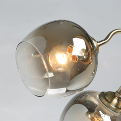 Люстра потолочная De City "Альфа", E27, мощность 300Вт, площадь освещения 15м², латунь/дымчатое стекло