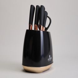 НАБОР НОЖЕЙ AGNESS НА ПЛАСТИКОВОЙ ПОДСТАВКЕ, 7 ПРЕДМЕТОВ