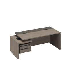 Стол руководителя с кабель-каналами с тумбой подвесной 2-ящичной с замком левый РС 113 ДЧ/ЛС