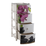 Комод "Элластик" 4 ящика с рисунком на фасаде "Камни", ножки на колесиках