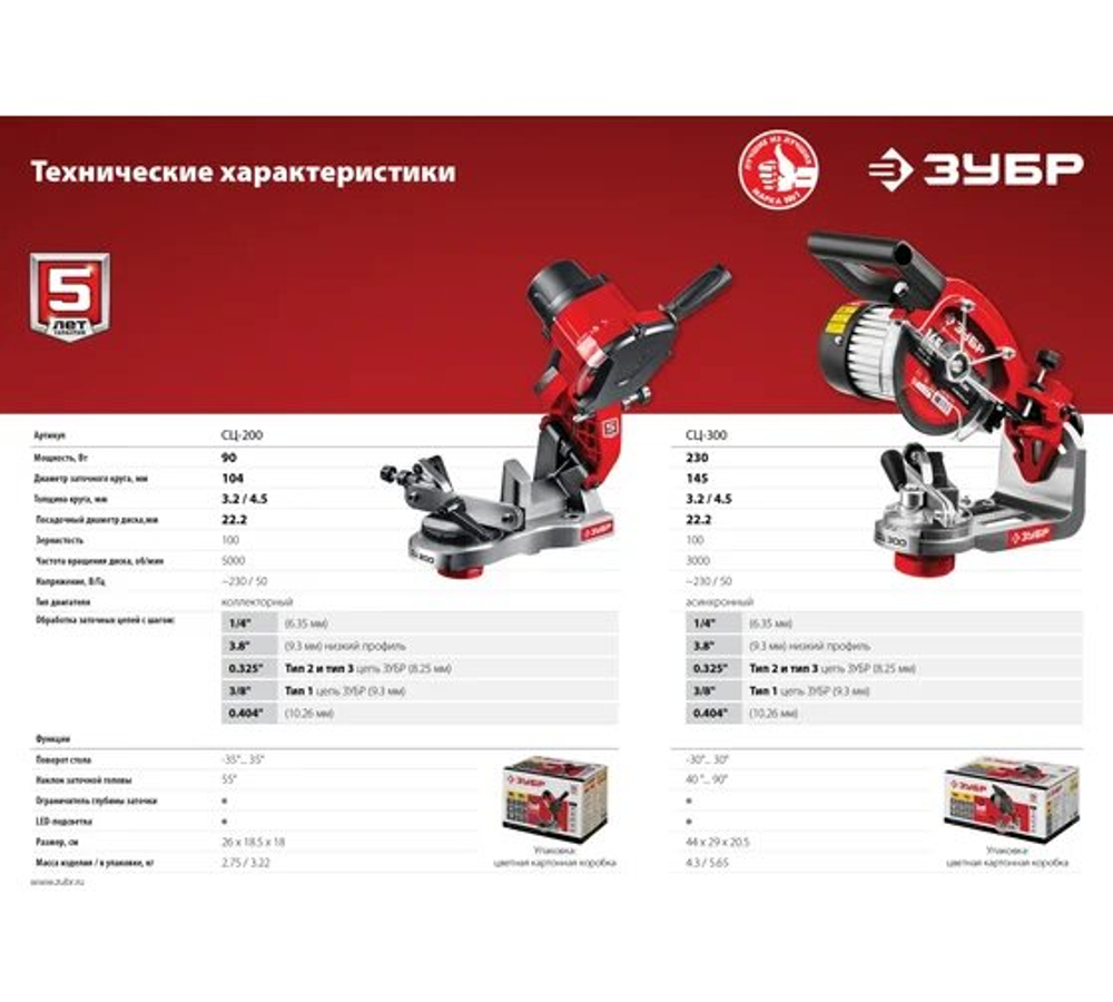 Станок заточной ЗУБР для пильных цепей d104мм (СЦ-200)