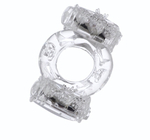 Прозрачное виброкольцо с двумя вибропульками (Цвет: прозрачный)