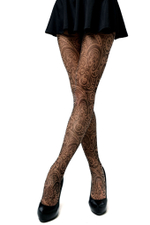 Оригинальные колготки +size с ажурным принтом (Размер: XL-XXL) (Цвет: бежевый)