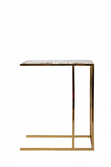 Кофейный столик Agate L, черный агат, золото