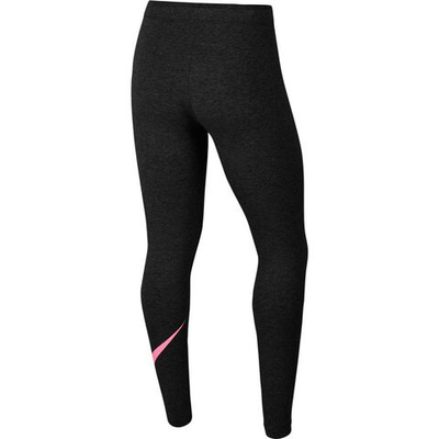 Штаны для девочки теннисные Nike NSW Favorites Swoosh Tight G - black heather/sunset pulse
