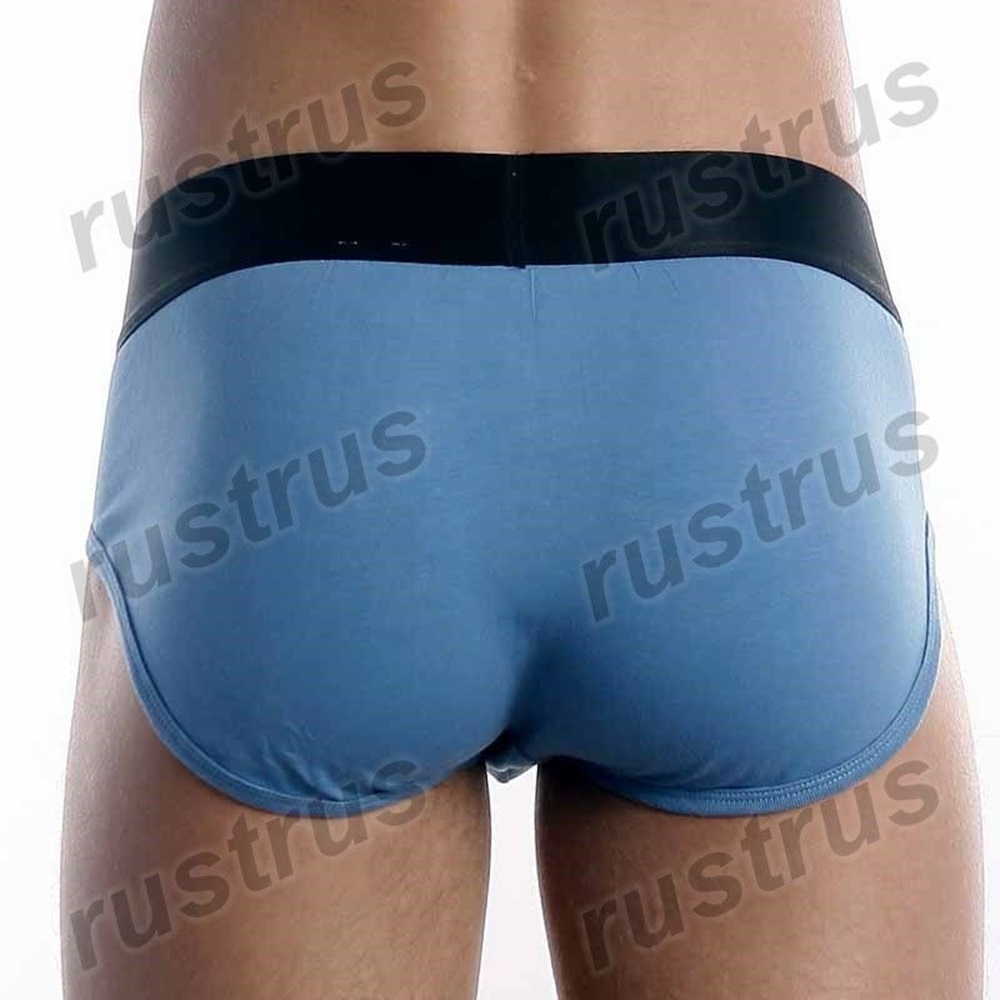 Мужские трусы брифы синие с черной резинкой Calvin Klein Mens Steel Black