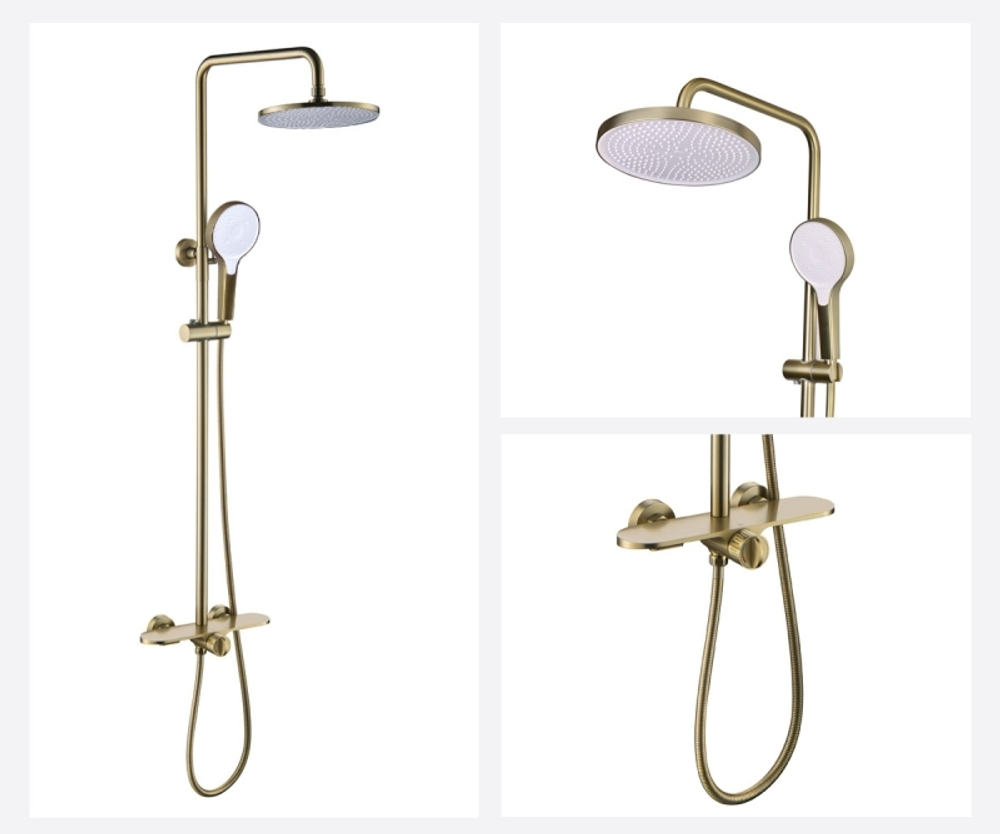 Душевая система Bronze de Luxe ICON, матовое золото 80112CG