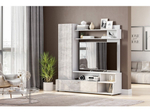 Стенка в гостиную со шкафом Белый/Цемент Светлый, МГС, 150х38х153,5 см SV-Мебель