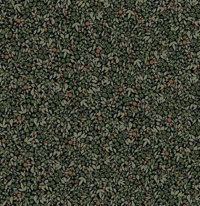 Мелкораппортный растительный дизайн с листьями, цветами и ягодами