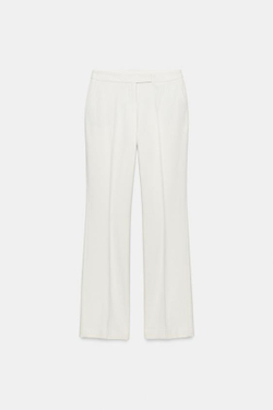 ZARA ПРЯМЫЕ БРЮКИ С НИЗКОЙ ПОСАДКОЙ, ЭКРЮ