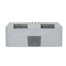 Розетка двойная с заземлением брызгозащищенная накладная IP54 BYLECTRICA ПРАЛЕСКА АКВА РА16-303(03)