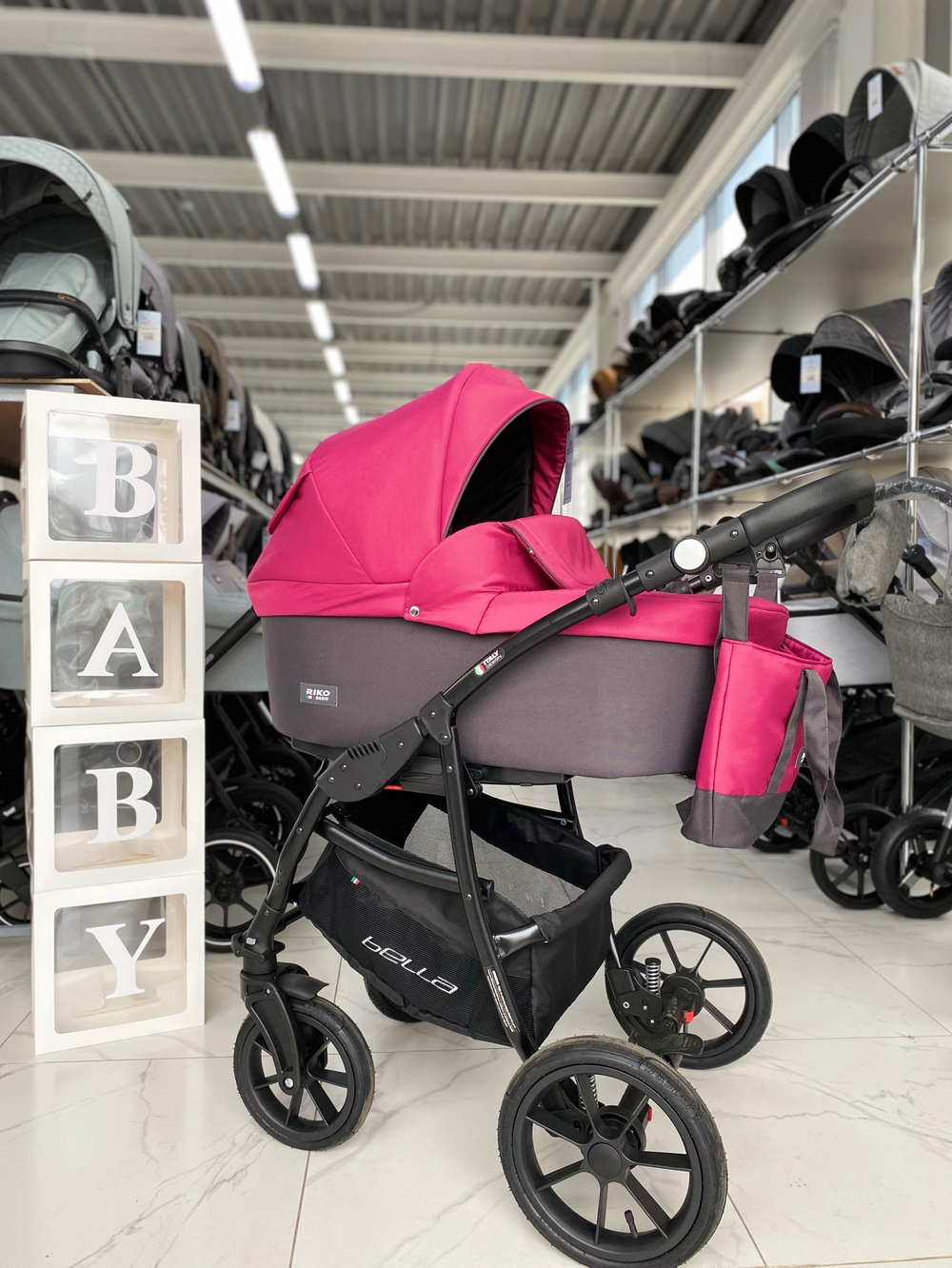 Коляска  BELLA (2 в 1) (RIKO BASIC) 04 серый-сиреневый