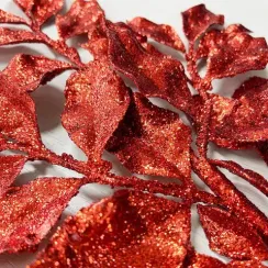 Ветвь с листочками красная 71 см., Christmas DeLuxe (89514)