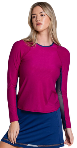 Женская теннисная футболка   Lucky in Love The Berry Buzz Shimmer On Long Sleeve