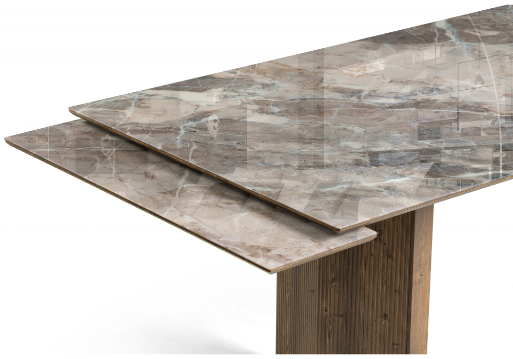 Стол стеклянный Woodville Монерон 200(260)х100х77 каталония, орех кантри